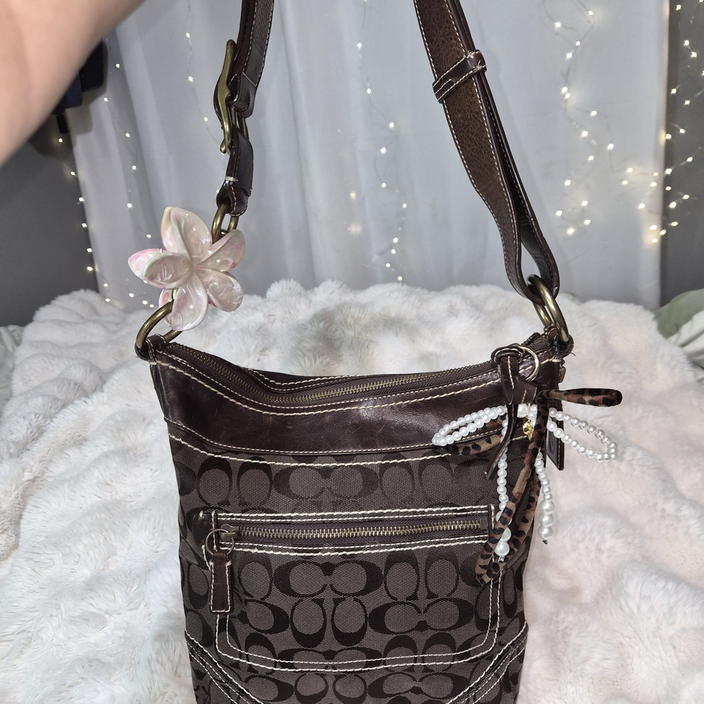 Coach Brown Signature Shoulder Bag